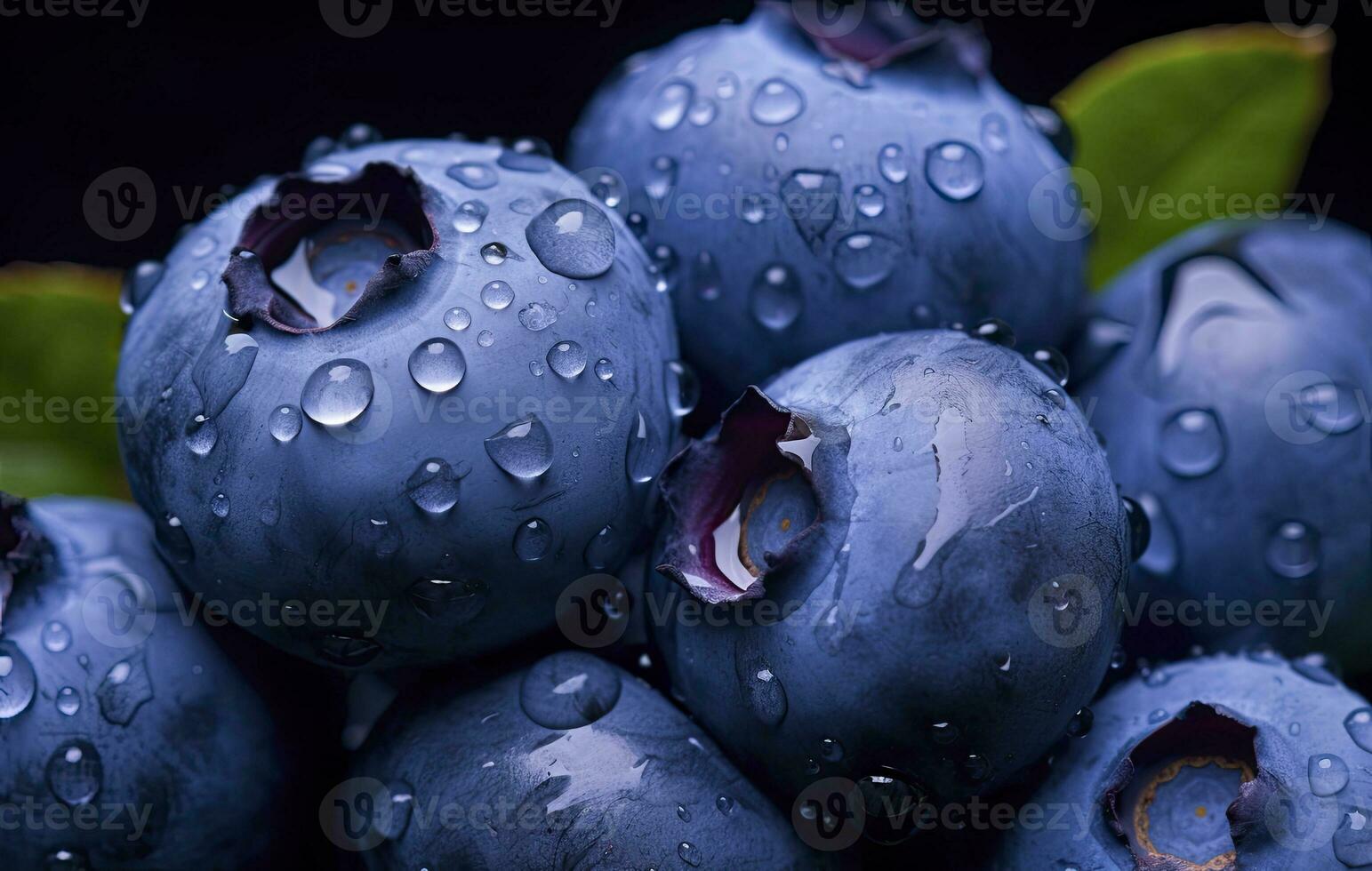 AI generated Wet Blueberry fruit. AI Generated photo