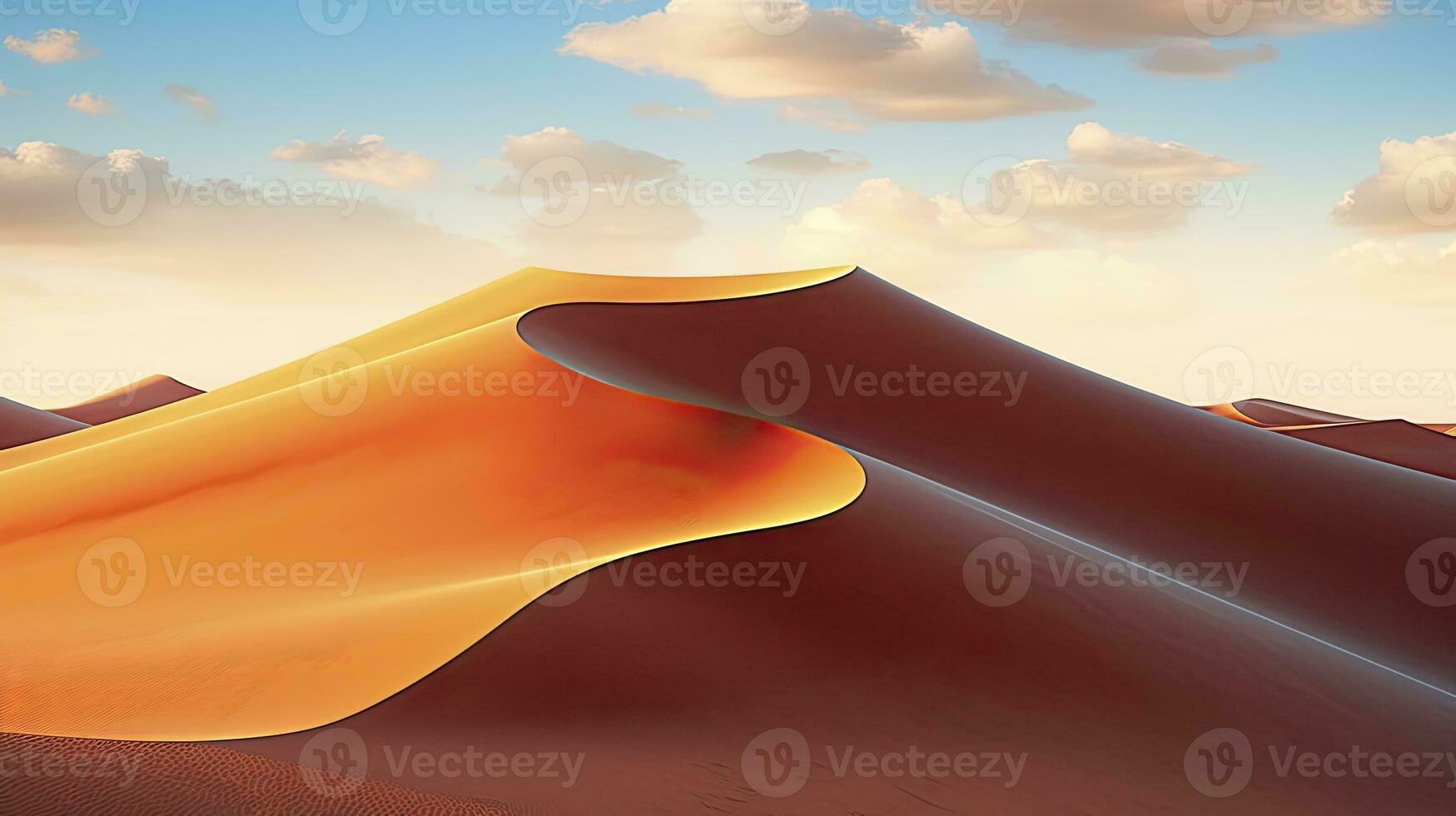 AI generated Desert with magical sands and dunes as inspiration for exotic adventures in dry climates.  AI Generated. photo