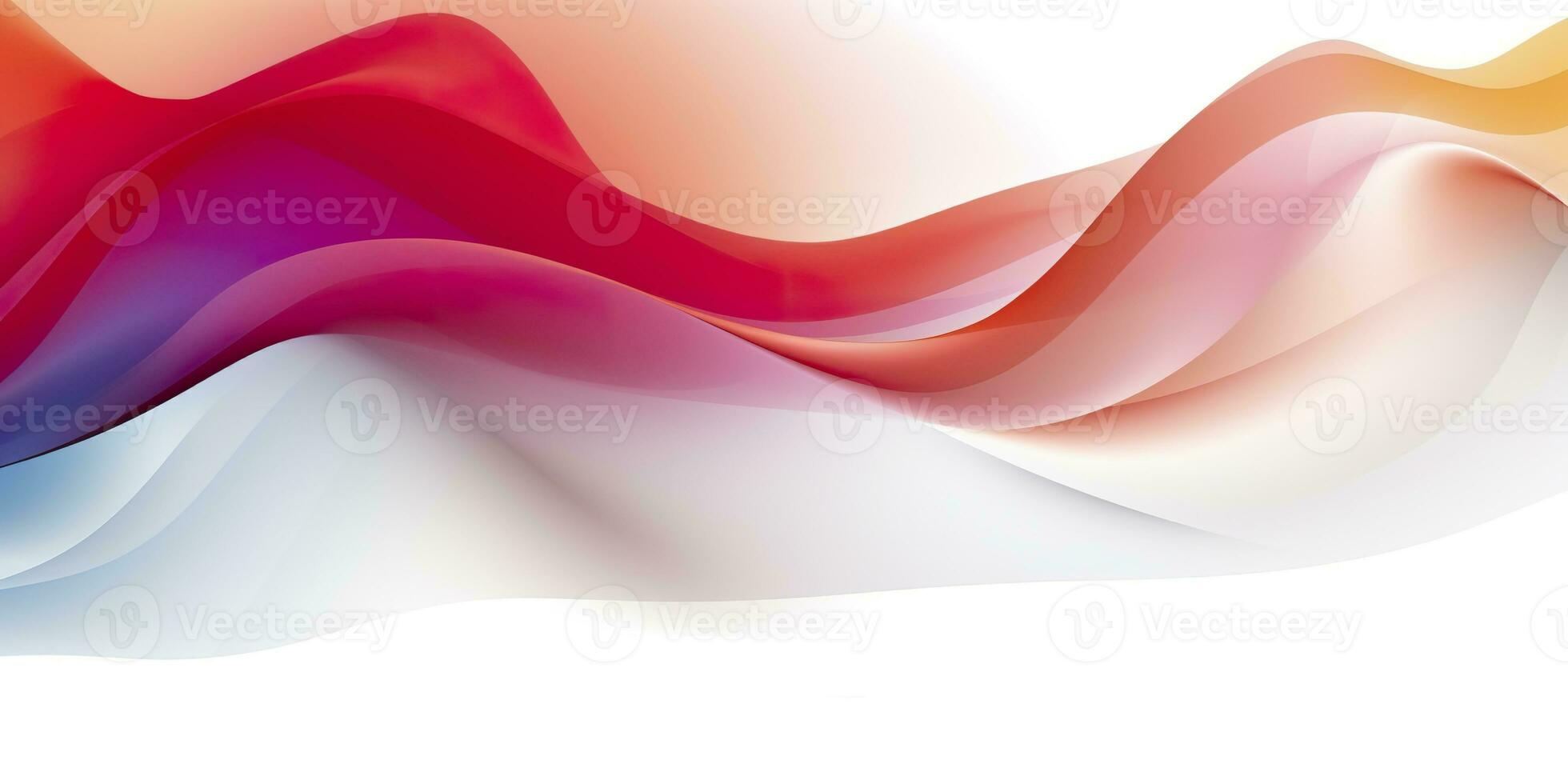 AI generated Colorful abstract wave lines flowing horizontally on a white background, ideal for technology, music, science and the digital world. AI Generative photo