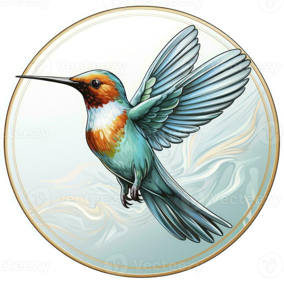 AI generated Hummingbird clipart on white background. AI Generated photo