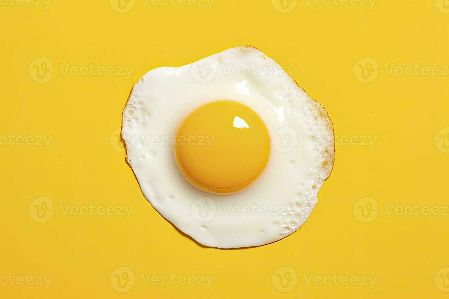 AI generated Fried egg on a yellow background. AI Generated photo