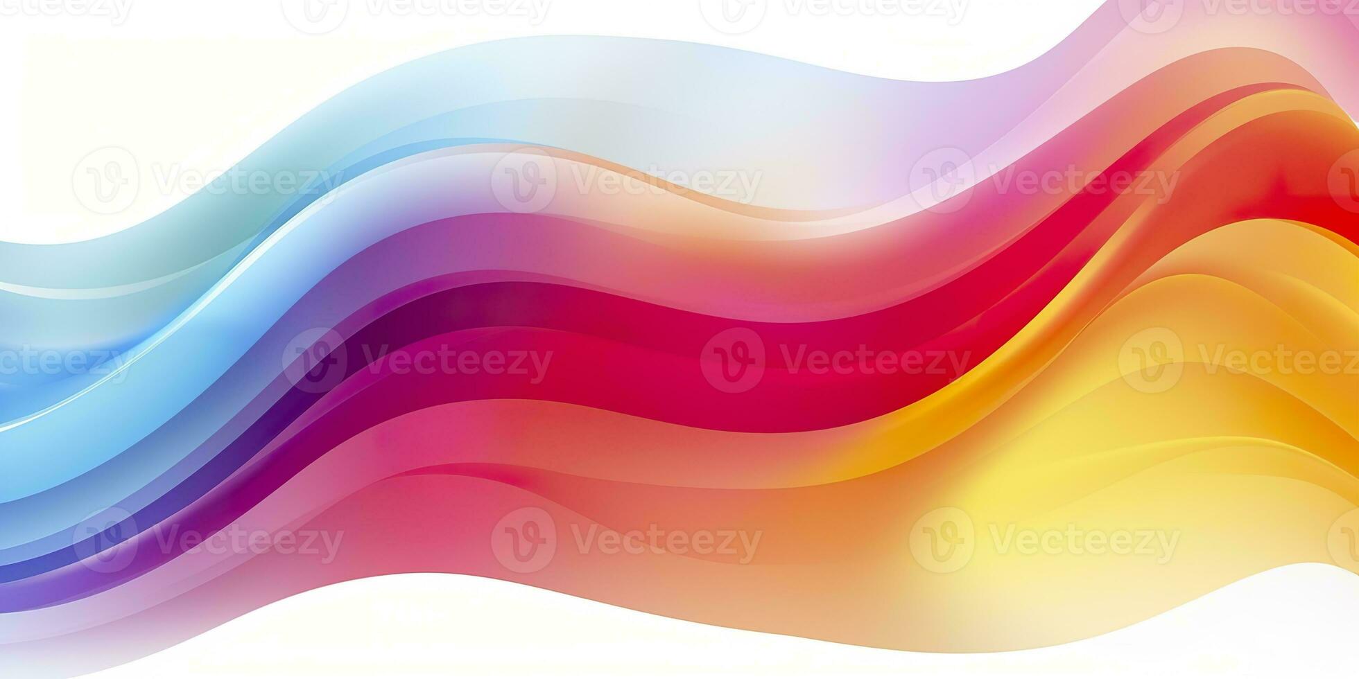 AI generated Colorful abstract wave lines flowing horizontally on a white background, ideal for technology, music, science and the digital world. AI Generative photo