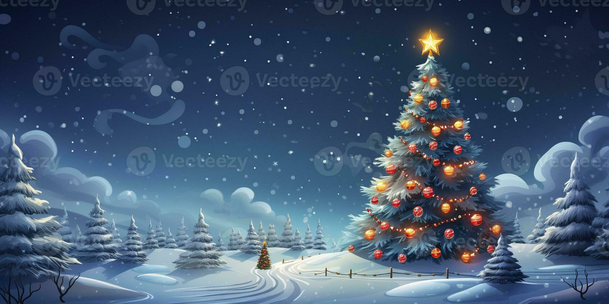 AI generated Merry Christmas and Happy New Year Background. AI Generated photo