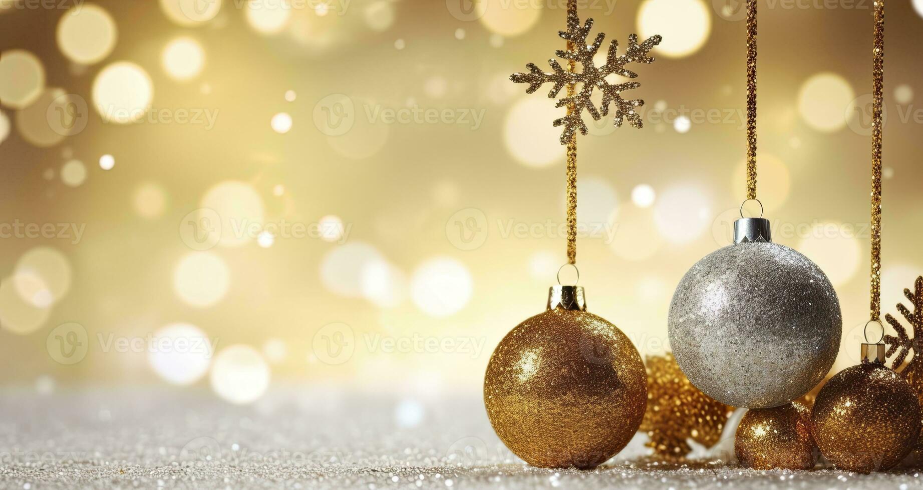 AI generated Christmas boll with Christmas background. AI Generated photo