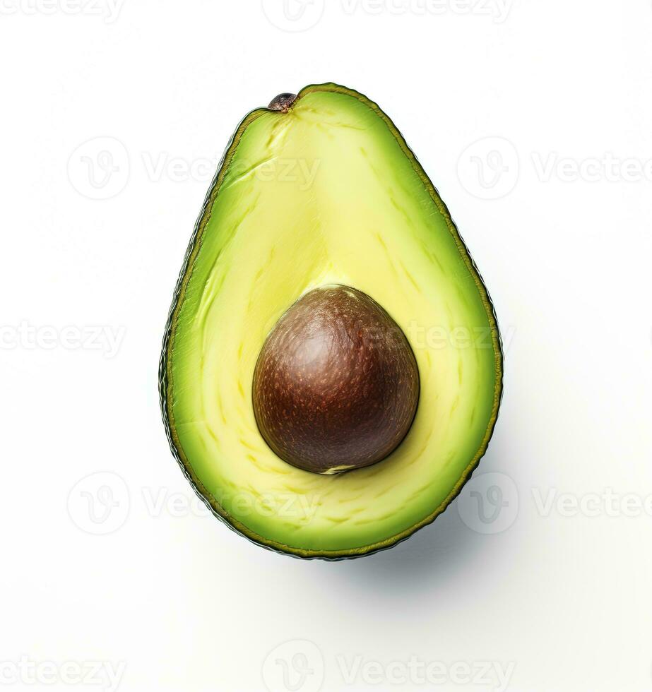 AI generated Avocado on white background. AI Generated photo