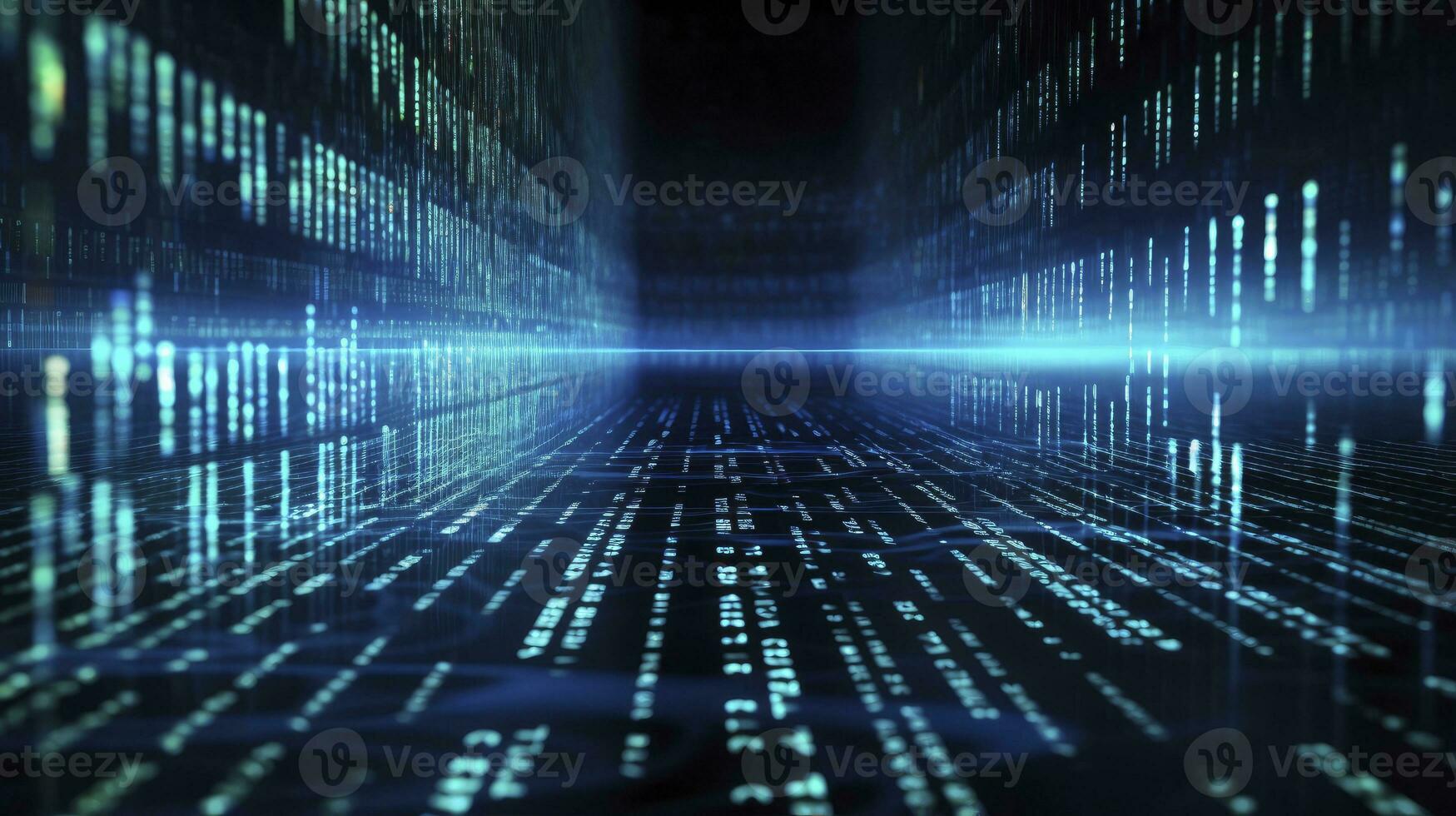 AI generated An abstract digital background with binary code and AI algorithms running in the background. AI Generated photo