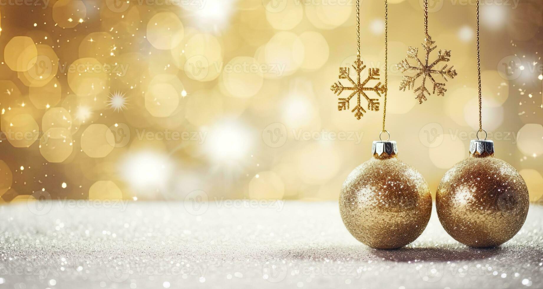 AI generated Christmas boll with Christmas background. AI Generated photo