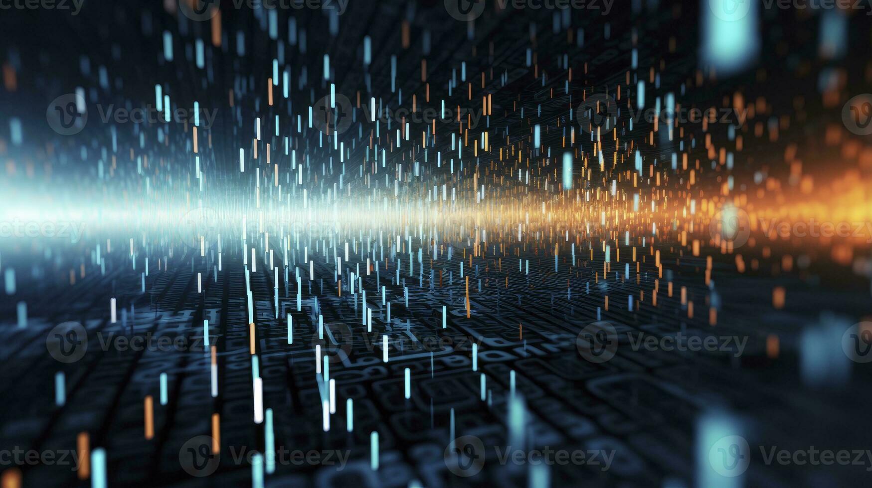 AI generated An abstract digital background with binary code and AI algorithms running in the background. AI Generated photo