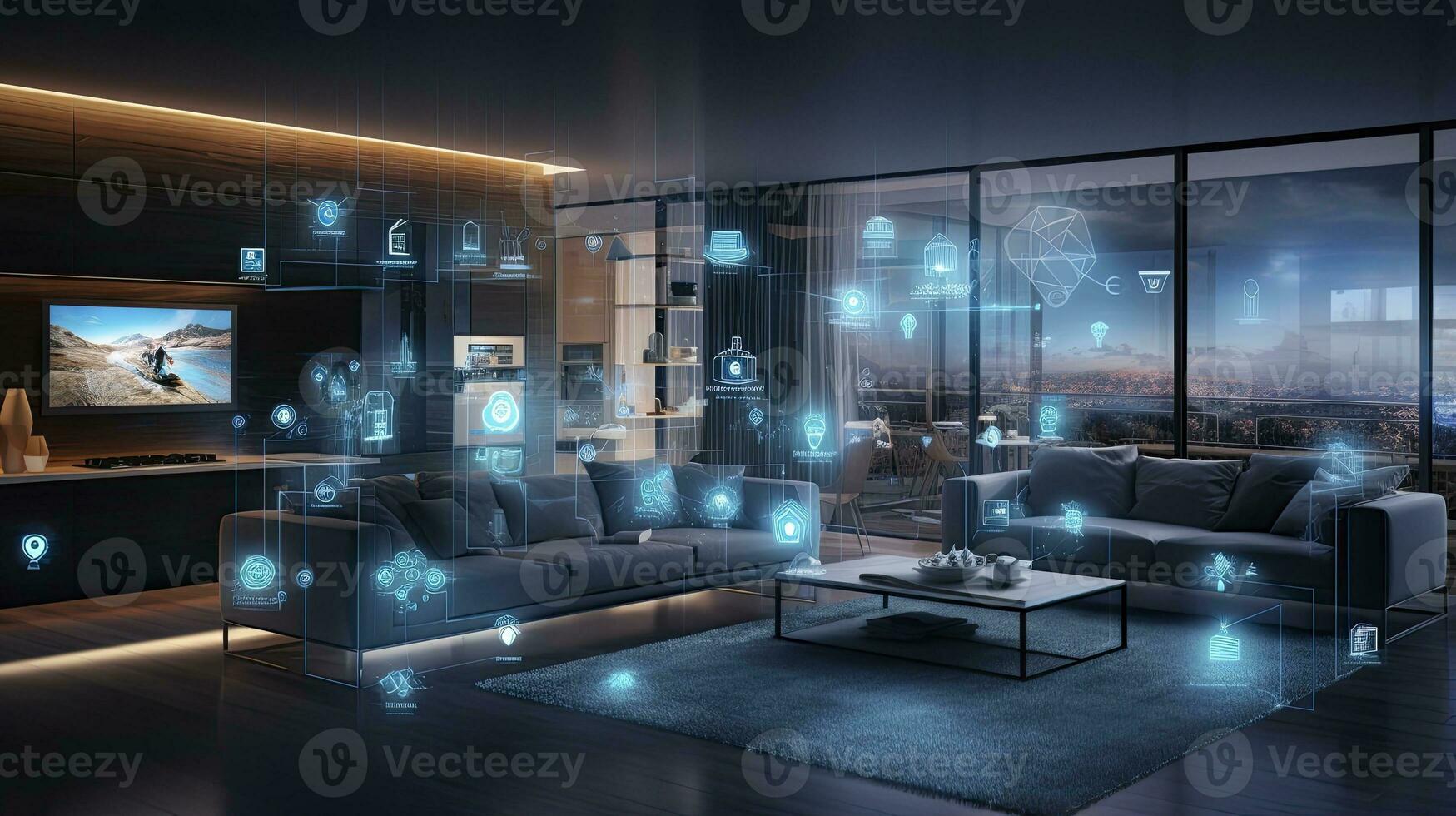 AI generated Connected Living, The IoT Revolution in Smart Homes. AI Generated photo
