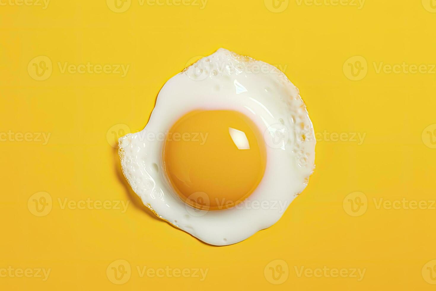 AI generated Fried egg on a yellow background. AI Generated photo