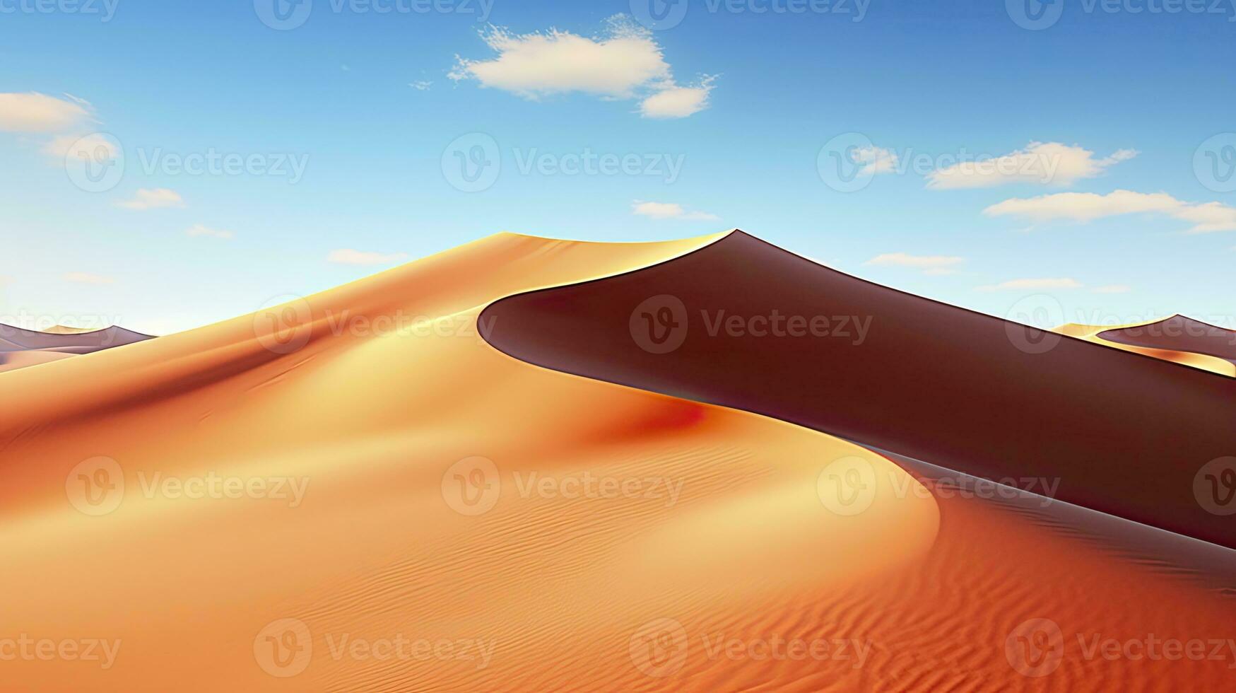 AI generated Desert with magical sands and dunes as inspiration for exotic adventures in dry climates.  AI Generated. photo