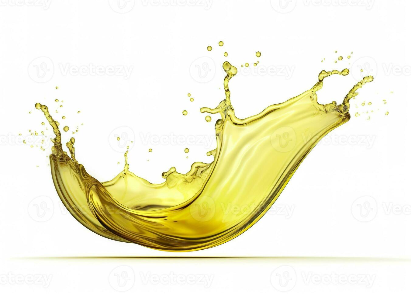 AI generated Olive or engine oil splash, cosmetic serum liquid isolated on white background. Generative AI photo