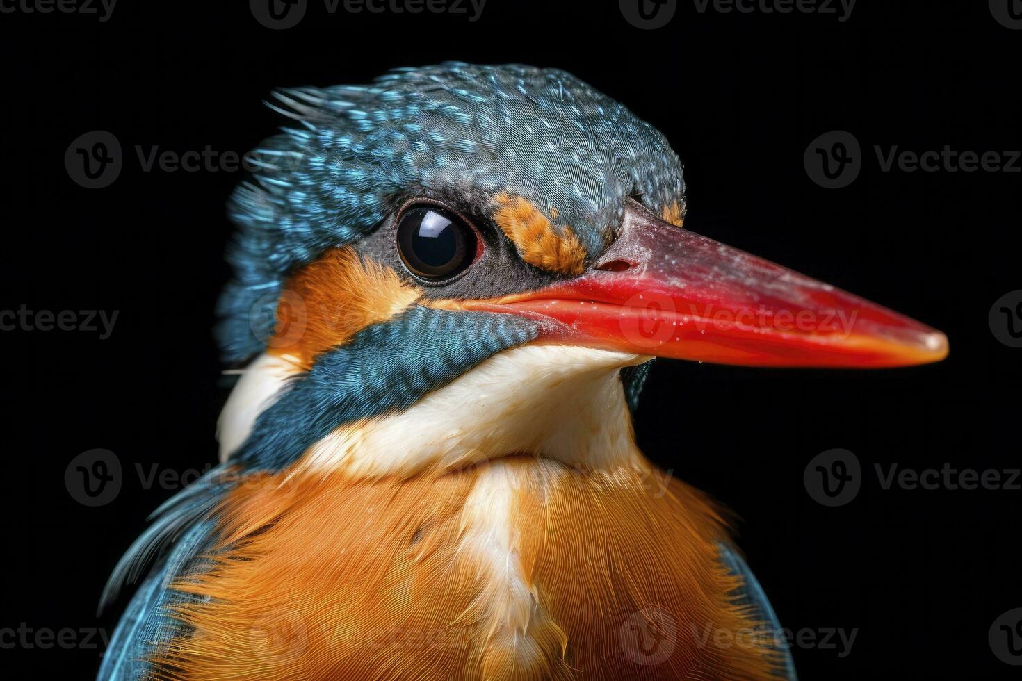 AI generated Kingfisher sitting on the tree branch. AI Generated photo