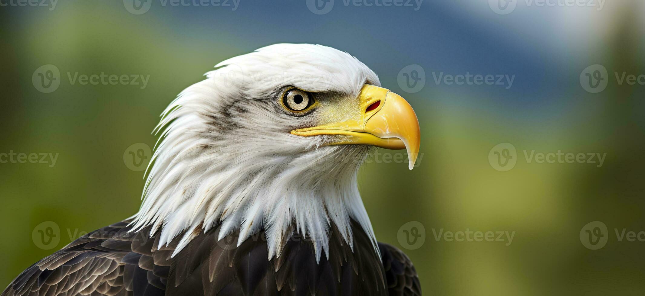 AI generated Portrait of an american bald eagle, wildlife. Generative AI photo