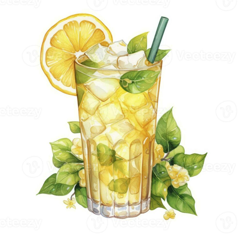 AI generated Watercolor jack fruit cream soda, Japanese soda. AI Generated photo