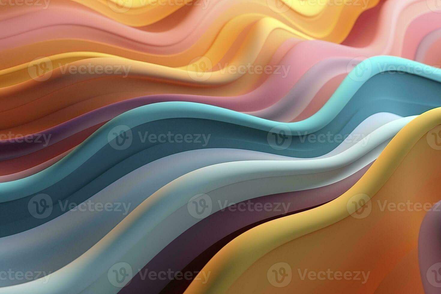 AI generated Abstract 3D Render. Colorful Background Design with Soft, Wavy Waves. Modern Abstract Wave Background. AI Generative photo