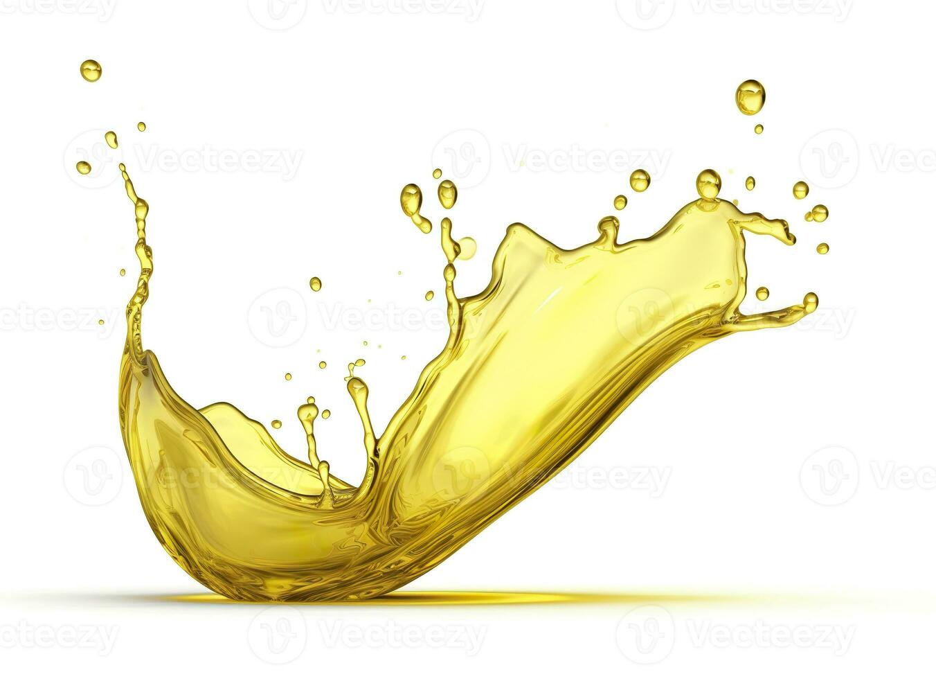 AI generated Olive or engine oil splash, cosmetic serum liquid isolated on white background. Generative AI photo