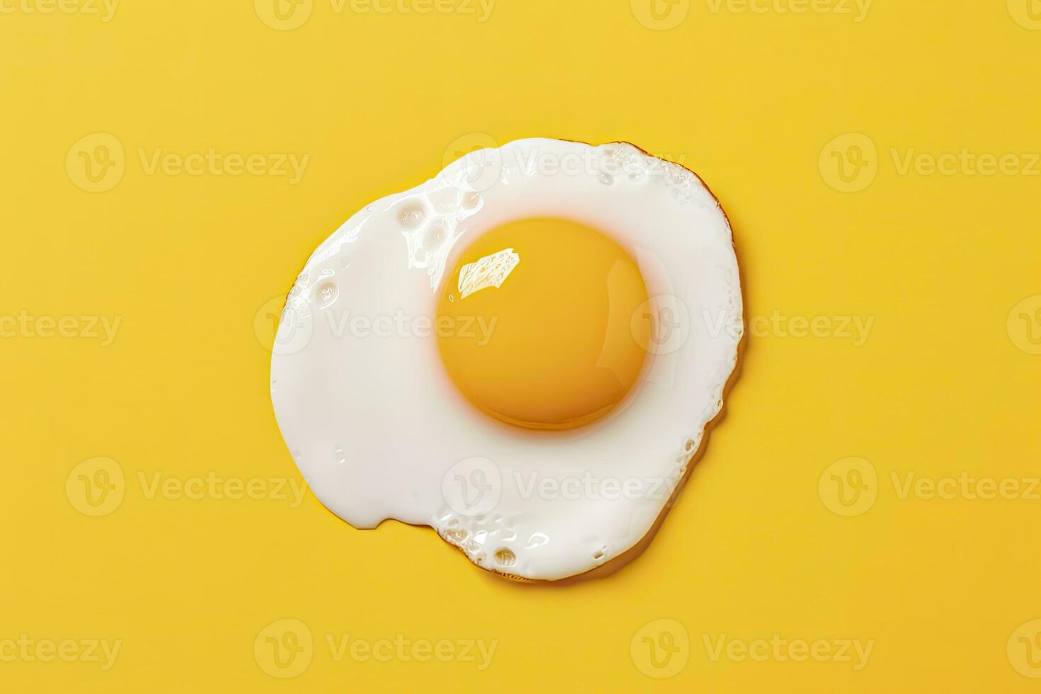 AI generated Fried egg on a yellow background. AI Generated photo