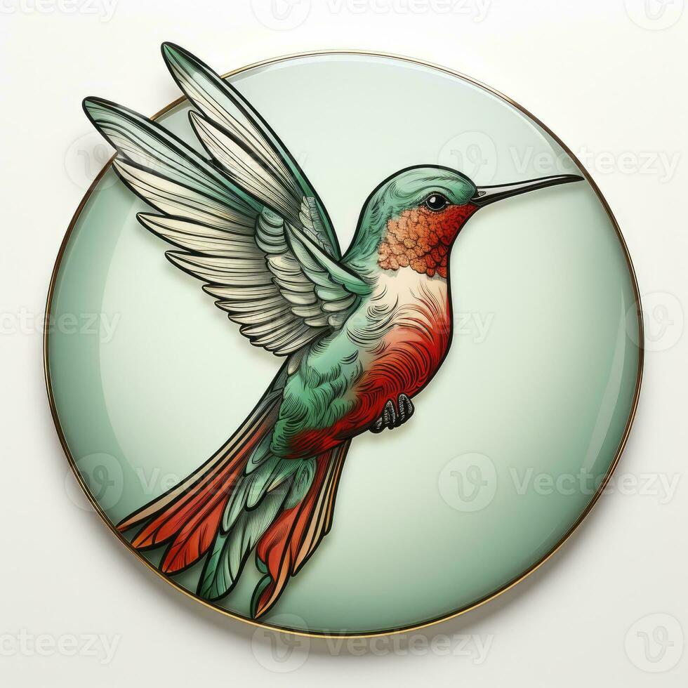 AI generated Hummingbird clipart on white background. AI Generated photo