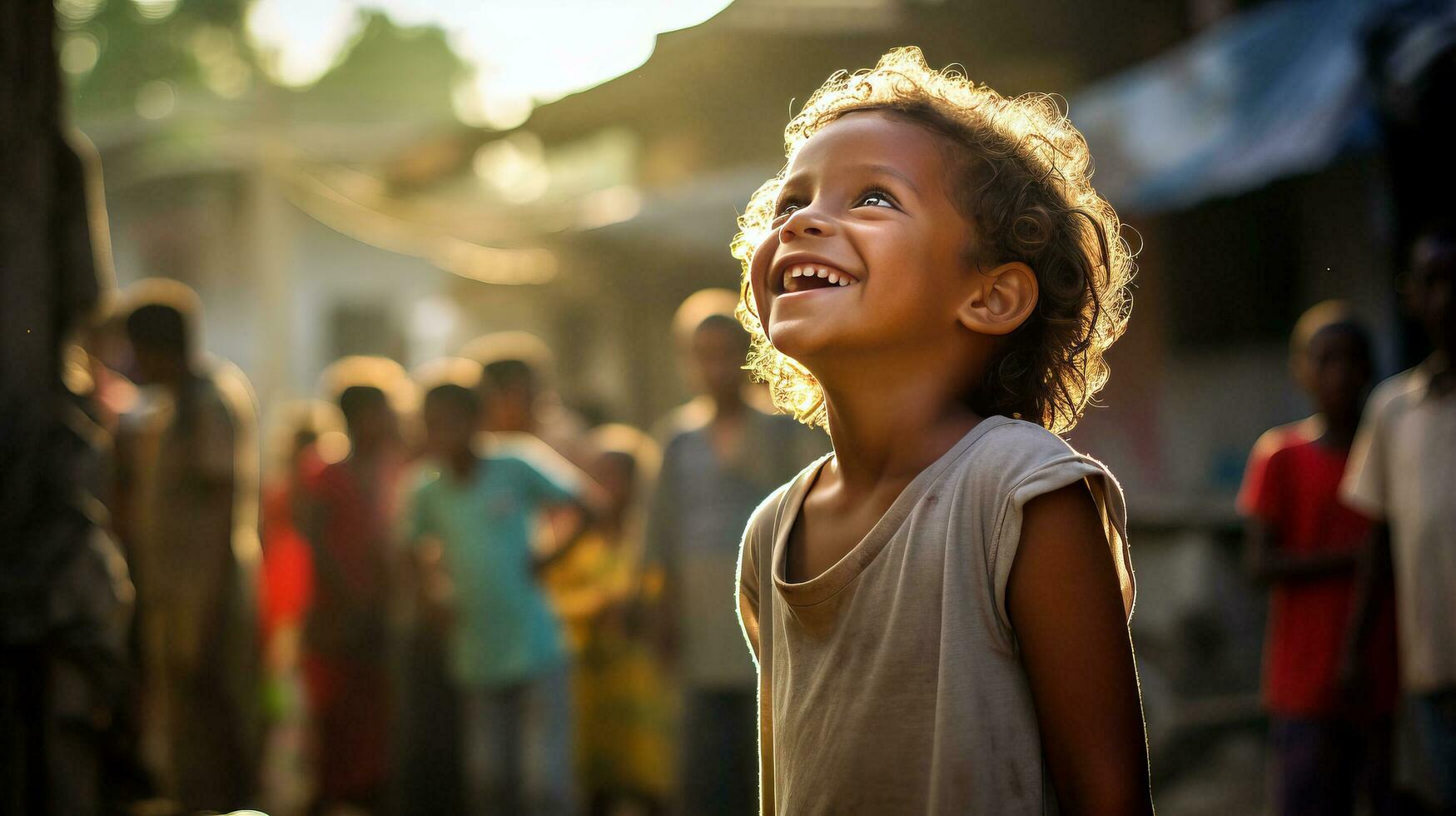 AI generated Little Girl Standing in Front of a Group of People photo