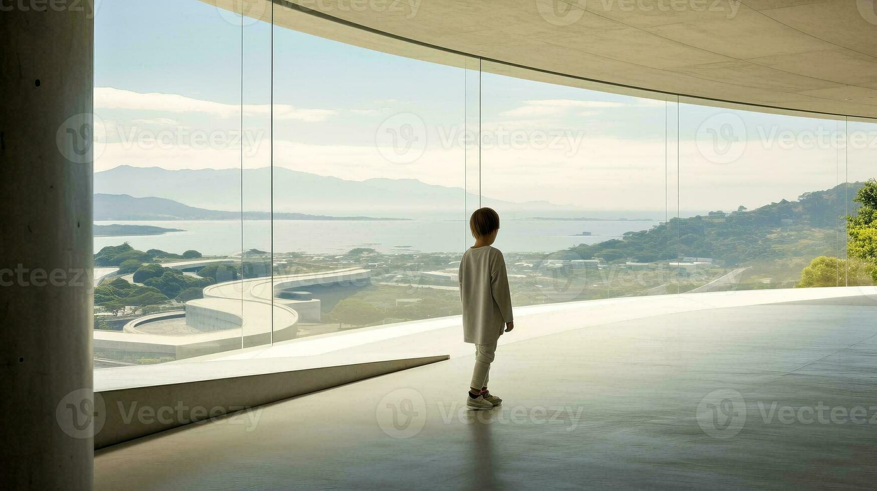AI generated Man Standing in Front of Large Window photo