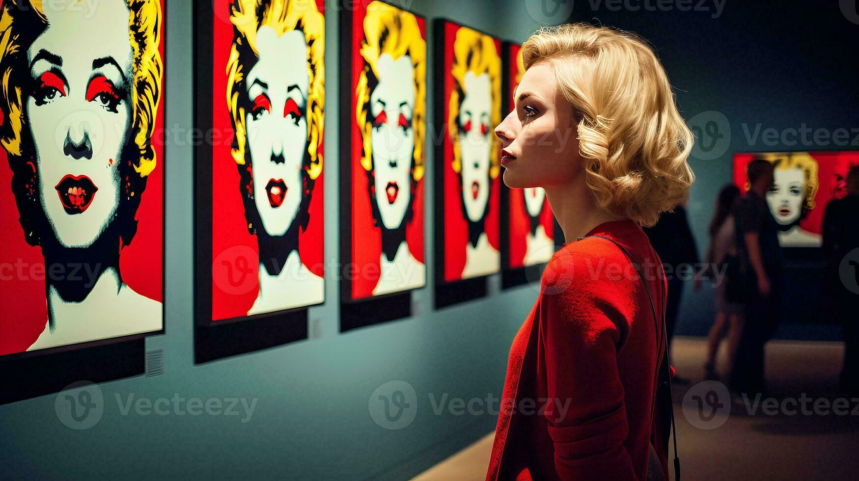 AI generated Woman Enjoying Art at a Gallery photo