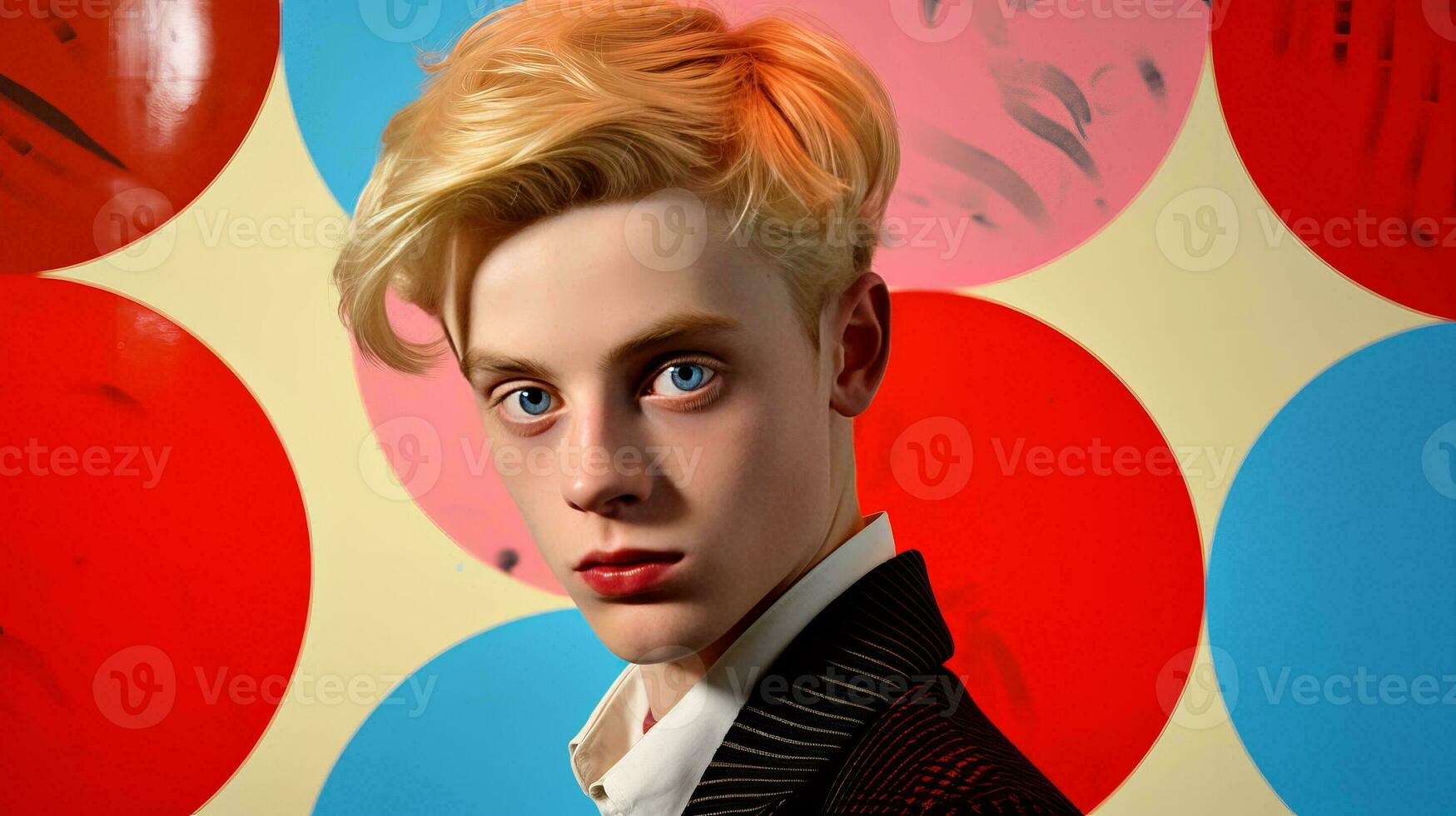 AI generated A Stylish Man in a Blonde Hair and Formal Attire photo