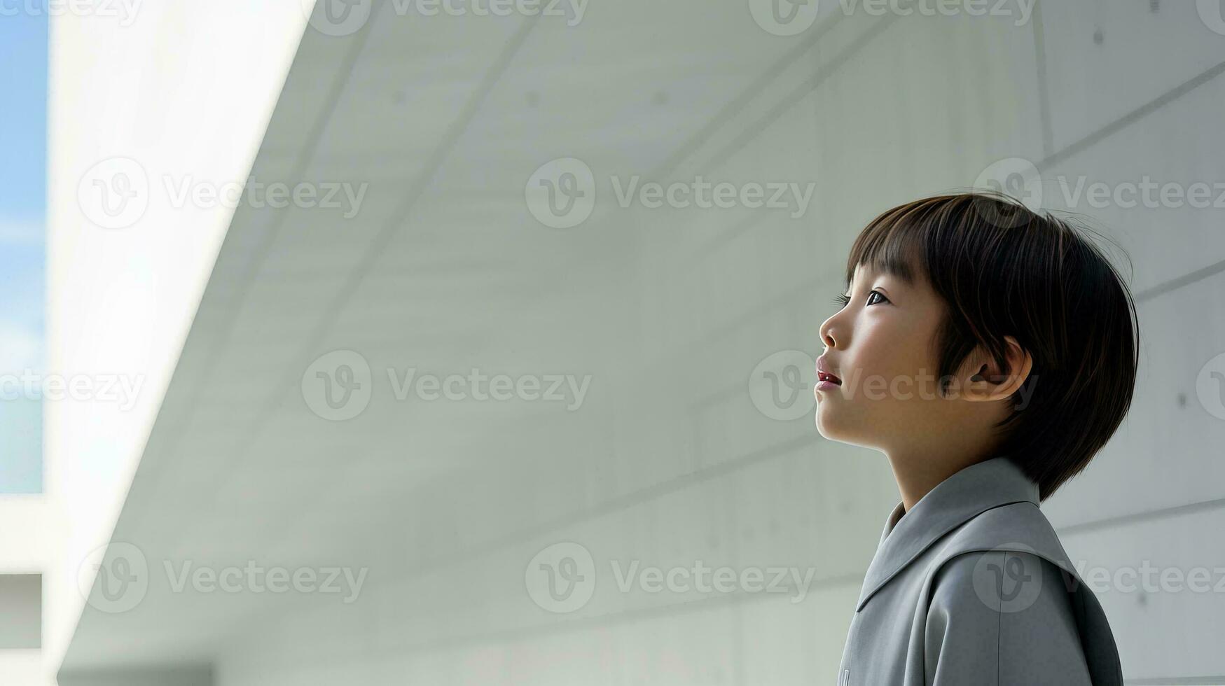 AI generated Young Man Standing in Front of Building photo