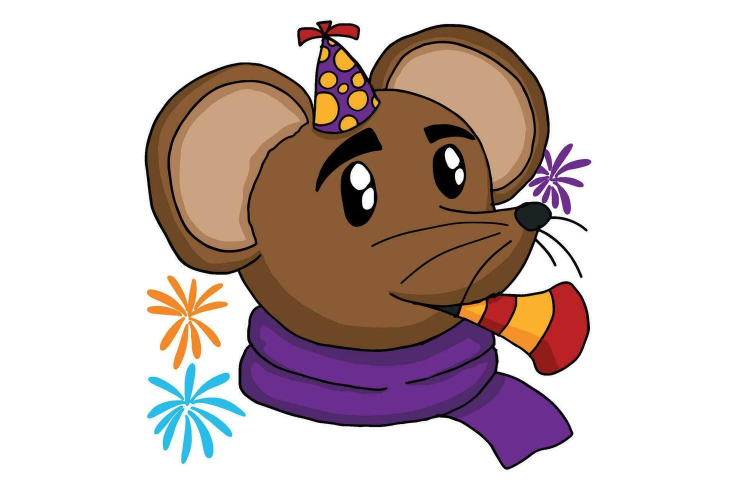 Mouse Celebrating New Year Sublimation vector