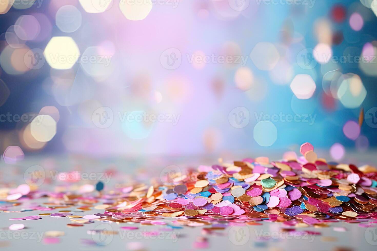 AI Generated congratulatory background with colored confetti. High quality photo