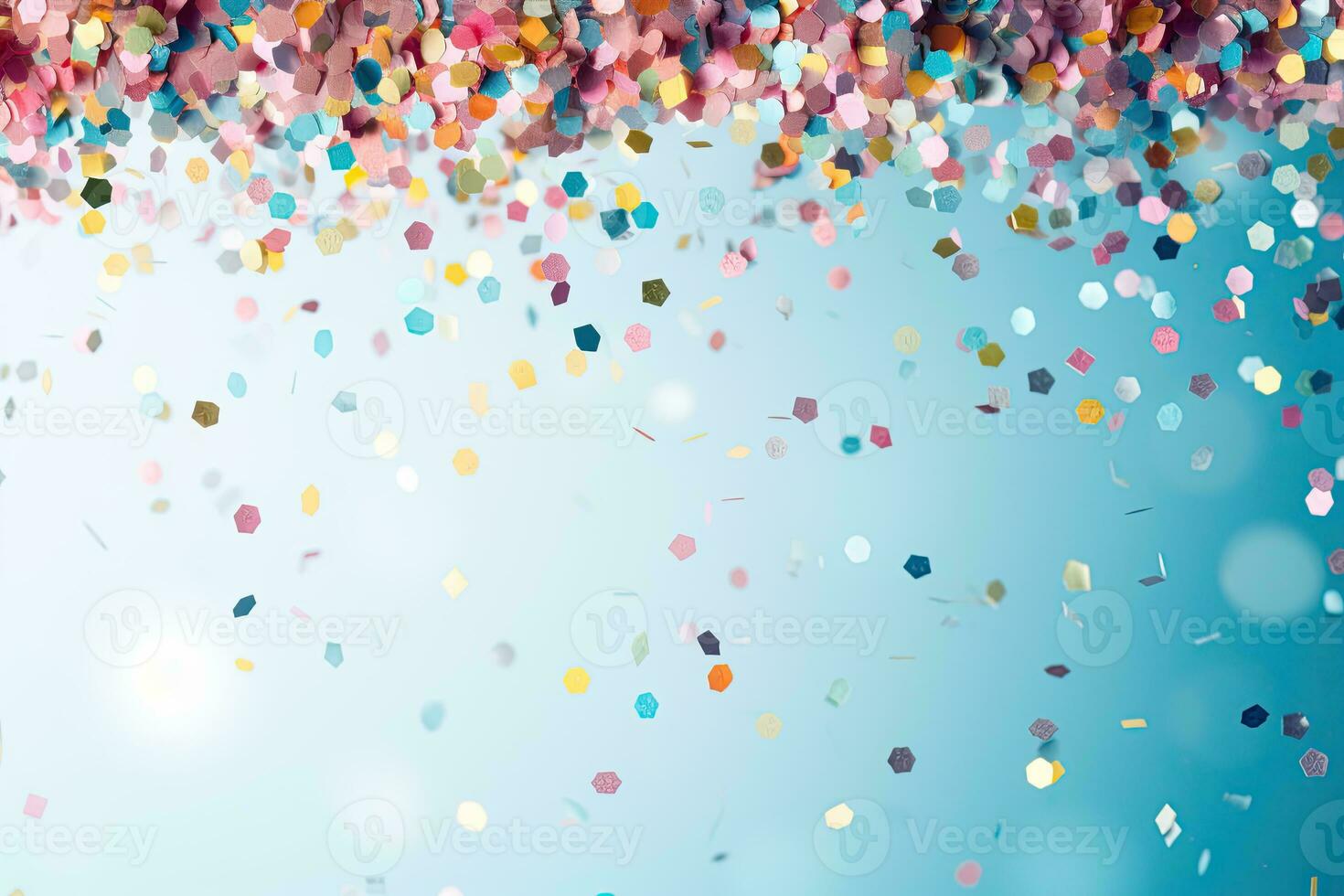 AI Generated congratulatory background with colored confetti. High quality photo