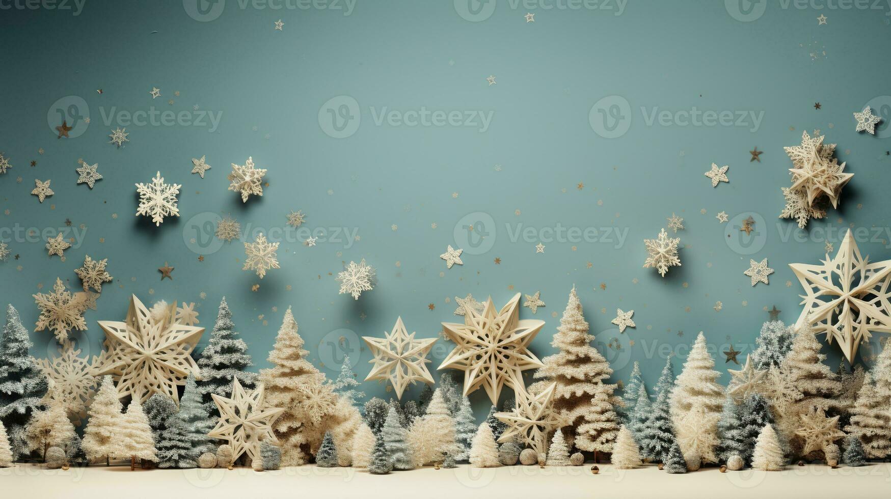 AI Generated minimalistic winter background in beige shades with thin branches and flowers. High quality photo