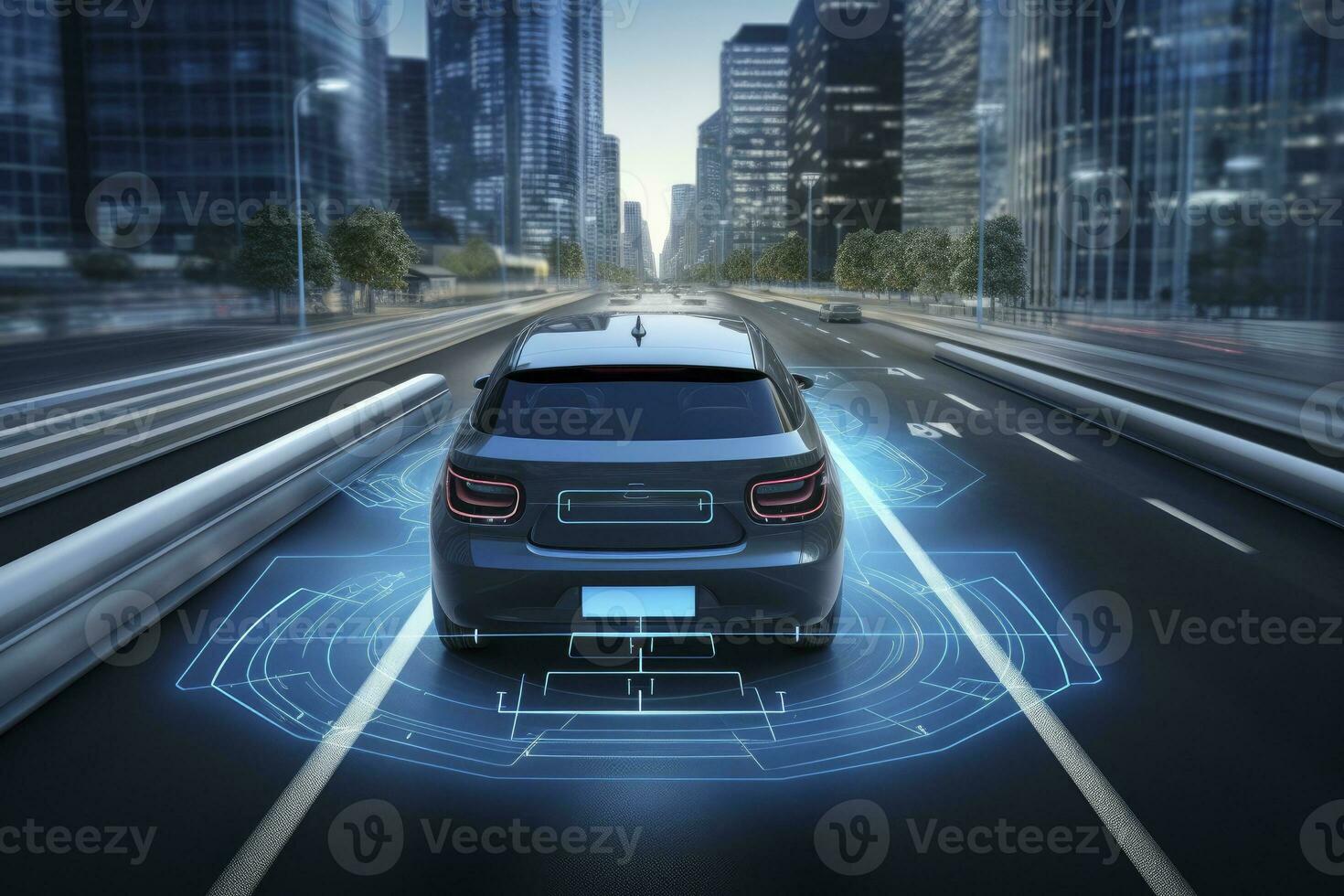 AI generated Modern smart car technology intelligent system using photo