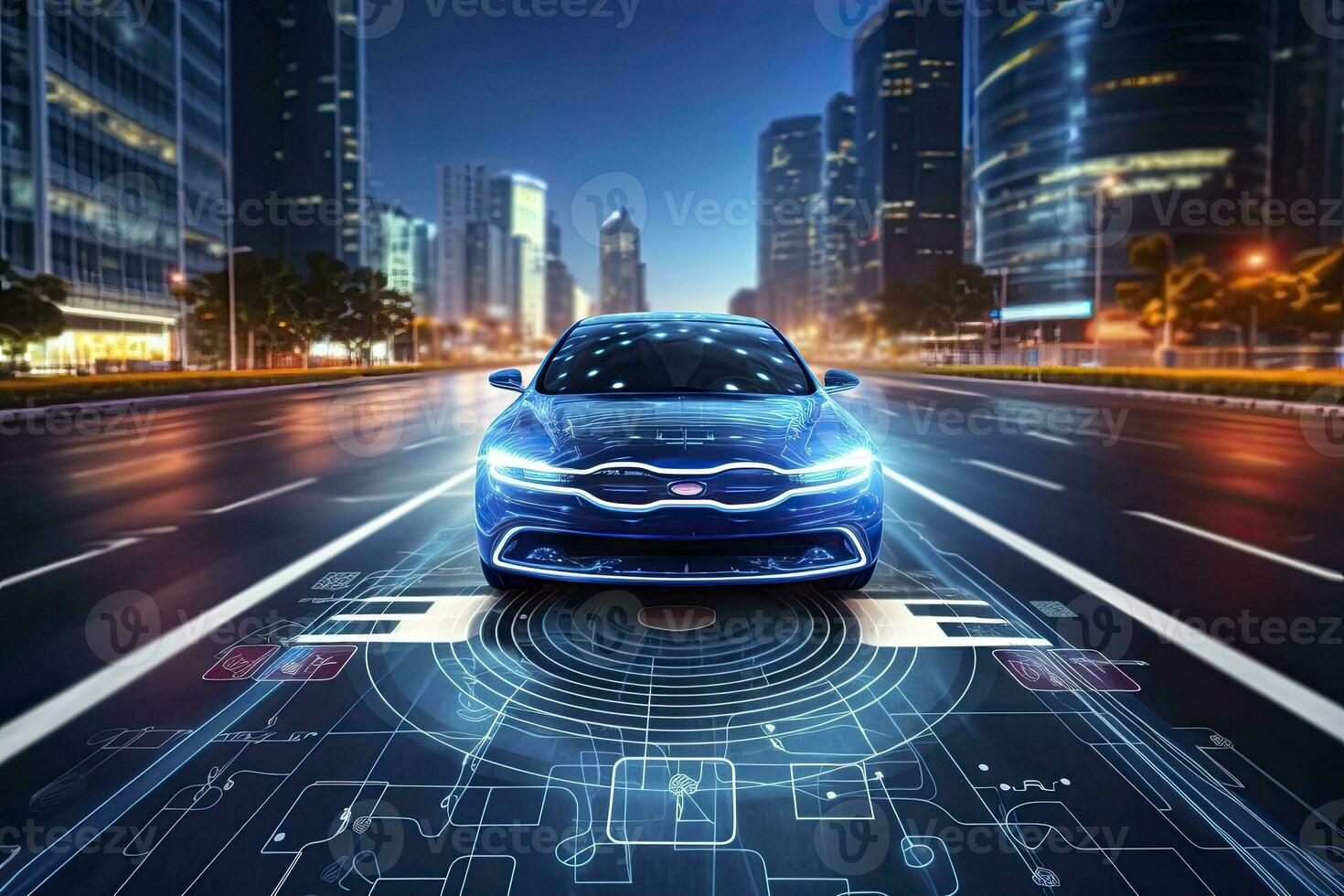 AI generated Modern smart car technology intelligent system using ... Circuit Diagram