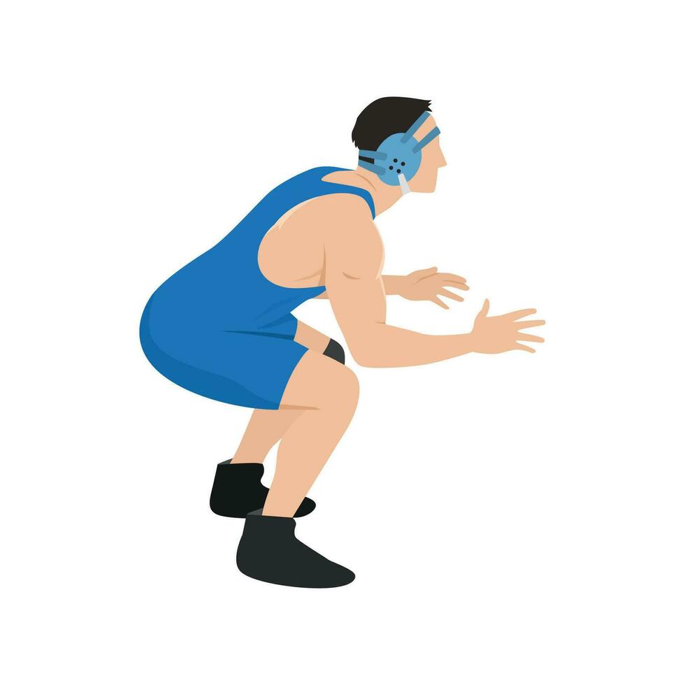 Professional Wrestler Pose stance. vector