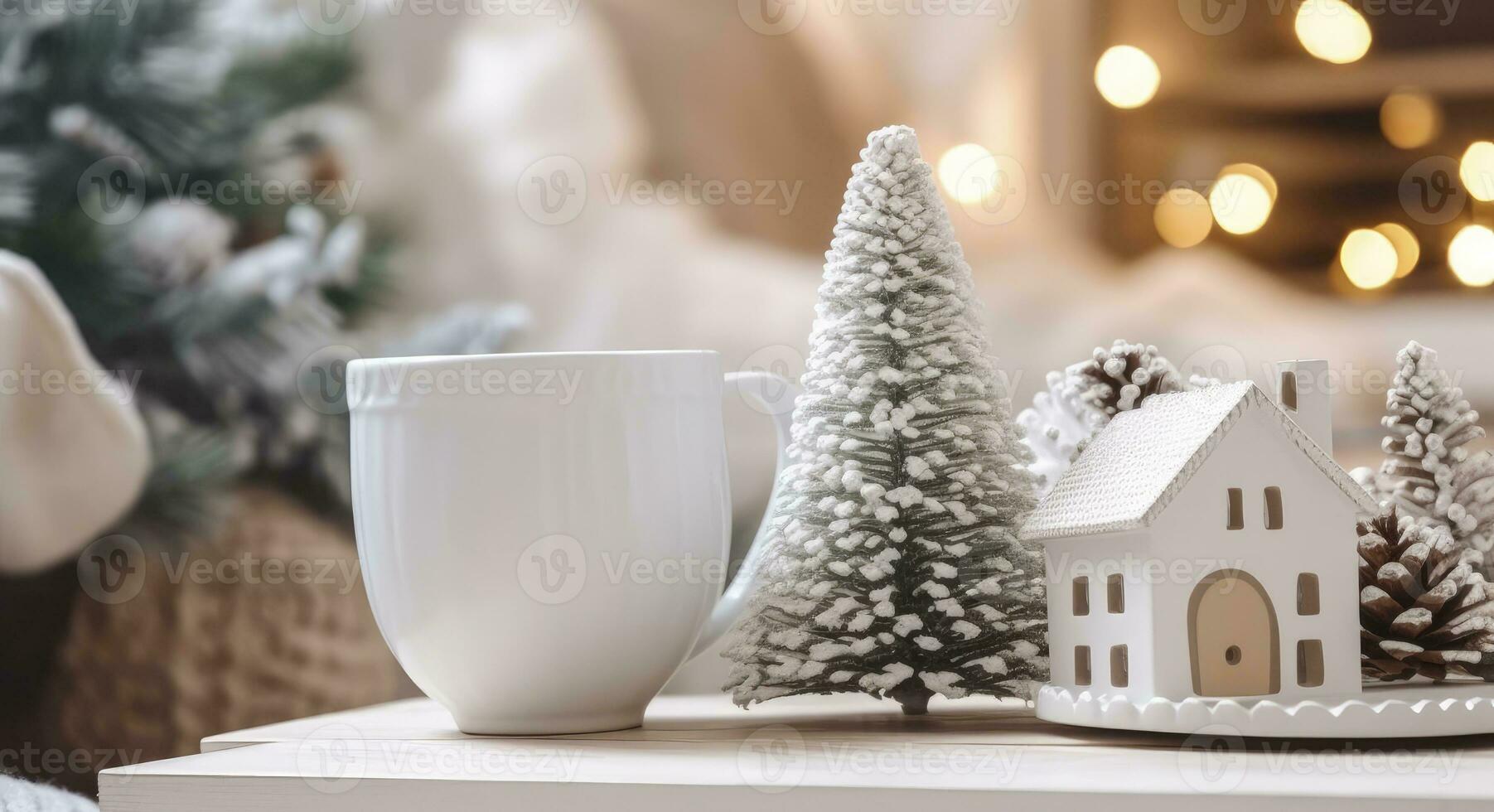 AI generated A cozy concept of festive home decoration for Christmas. AI Generated photo