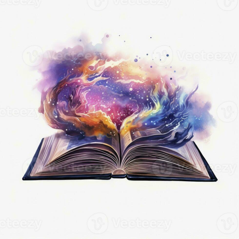 AI generated Galaxy celestial fantasy book watercolor for T-shirt Design. AI Generated photo