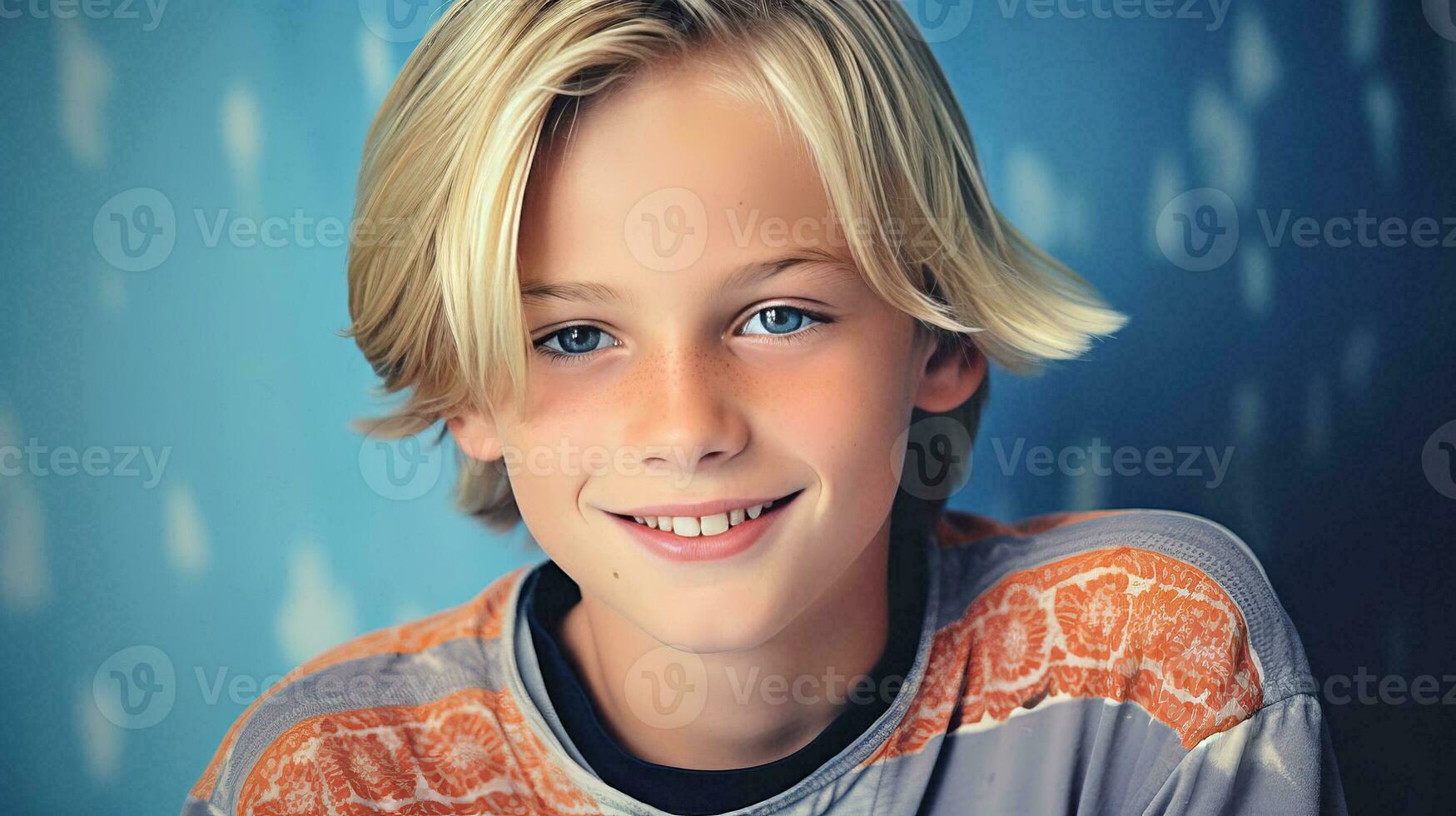 AI generated Young Boy Smiling for a Picture photo
