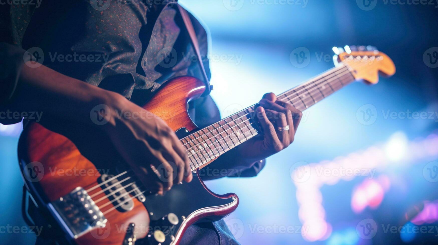 Close-up shot of playing electric sports at a concert photo