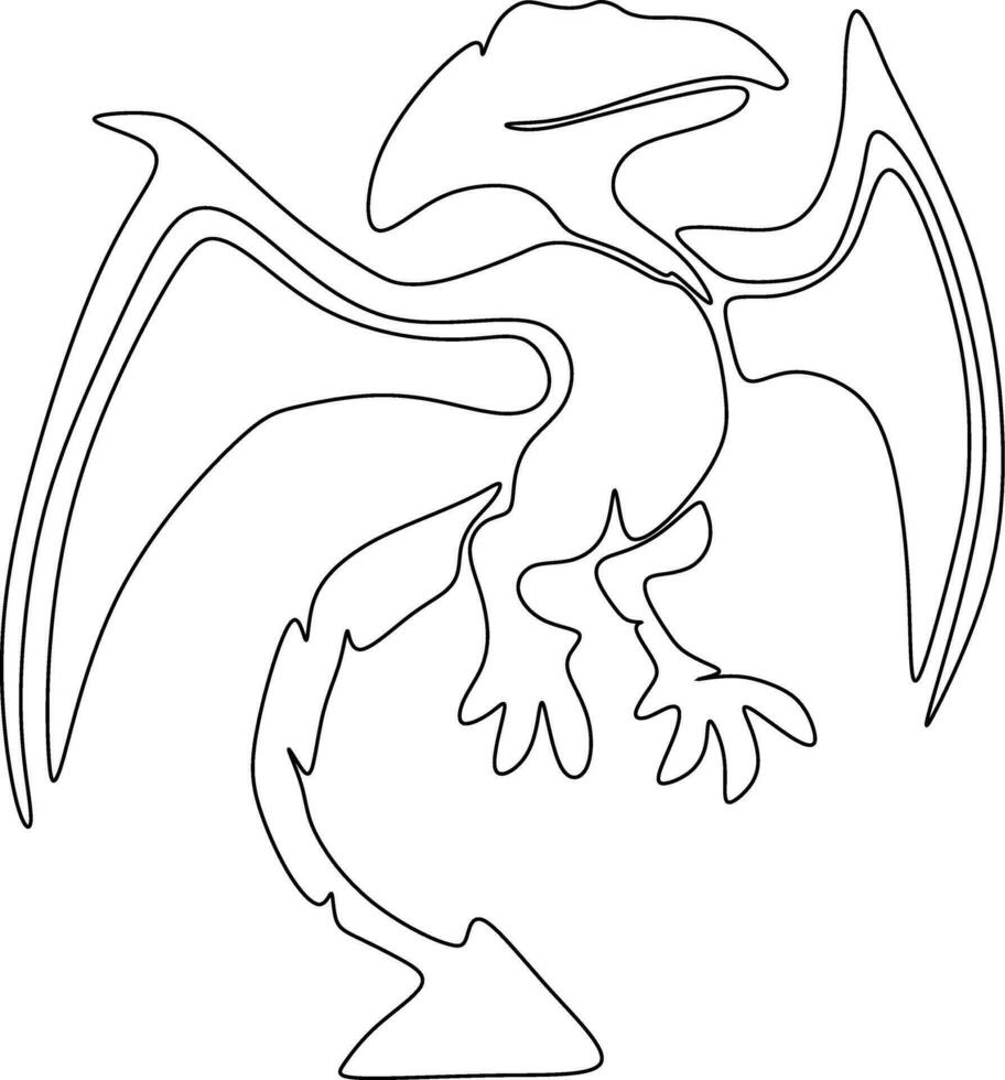 Abstract cartoon illustration. Sketch of a Flying dinosurs vector