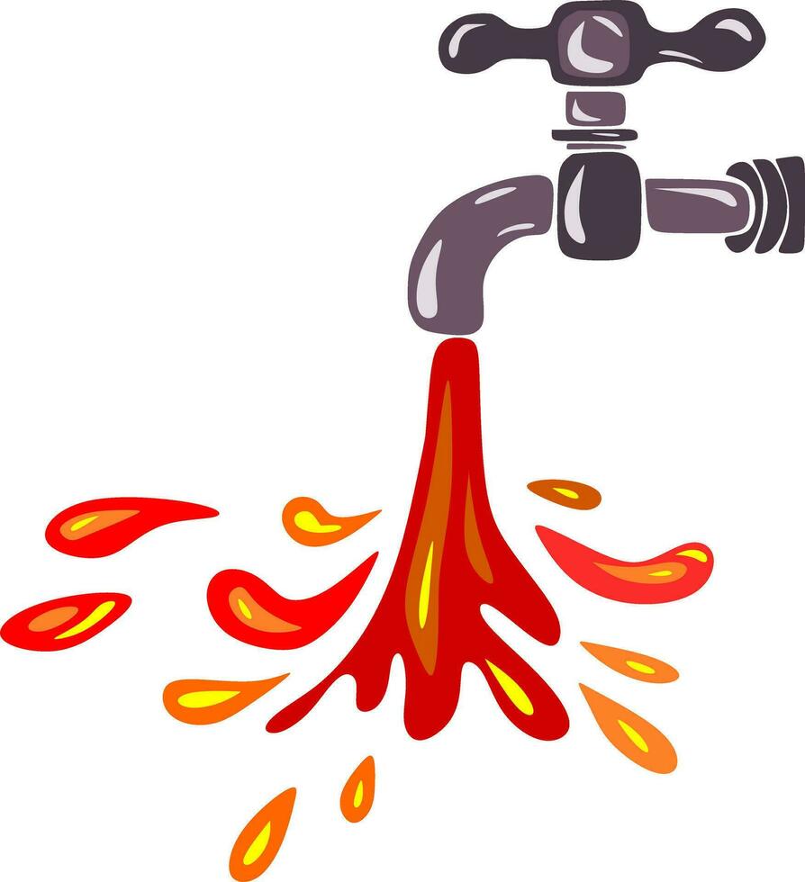 Abstract cartoon illustration. illustration of splash water on the water faucet. Abstract background vector