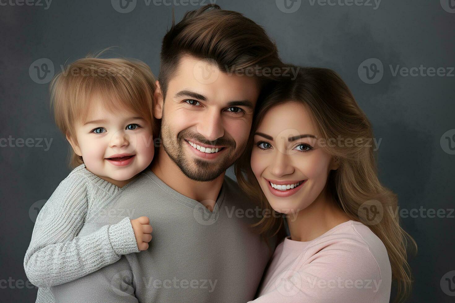 AI generated hugging happy beautiful family photo