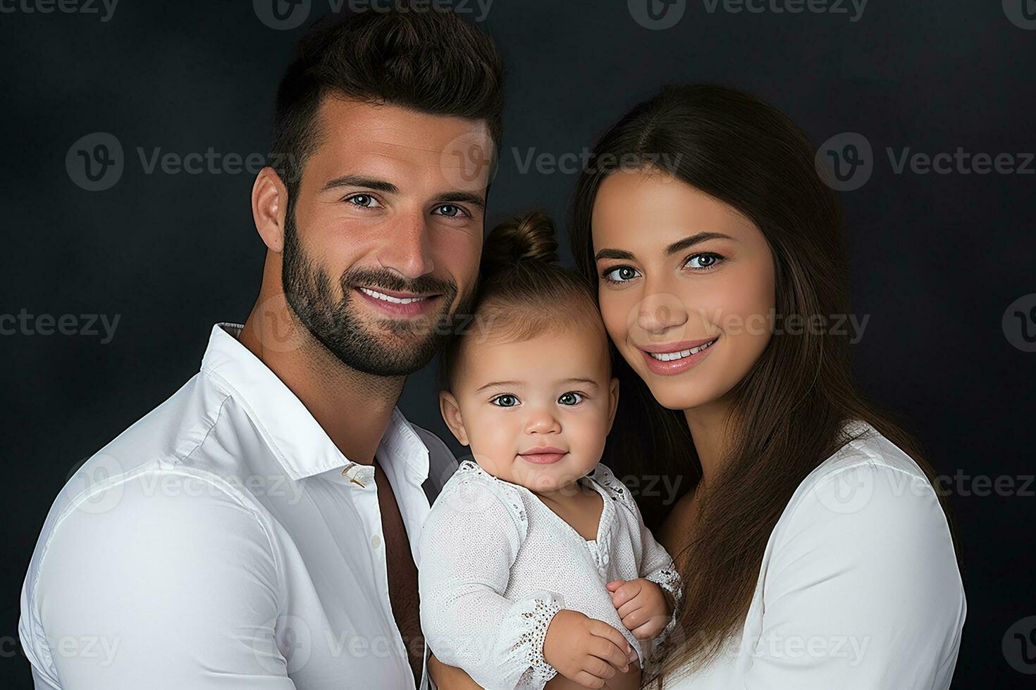 ai generado abrazando contento hermosa familia foto