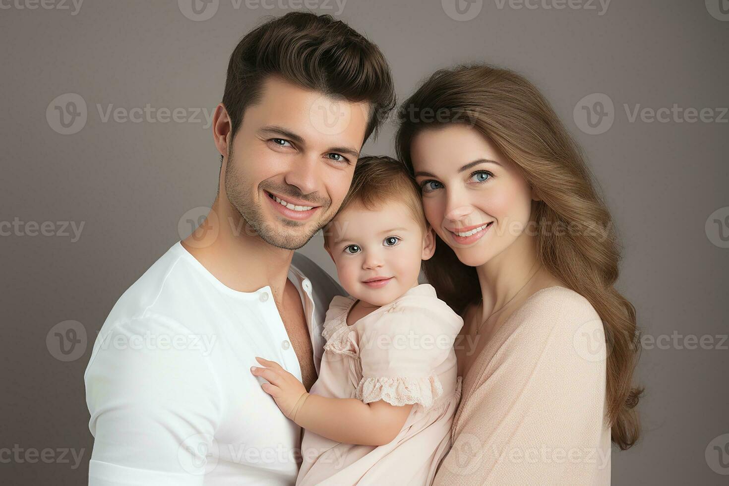 ai generado abrazando contento hermosa familia foto