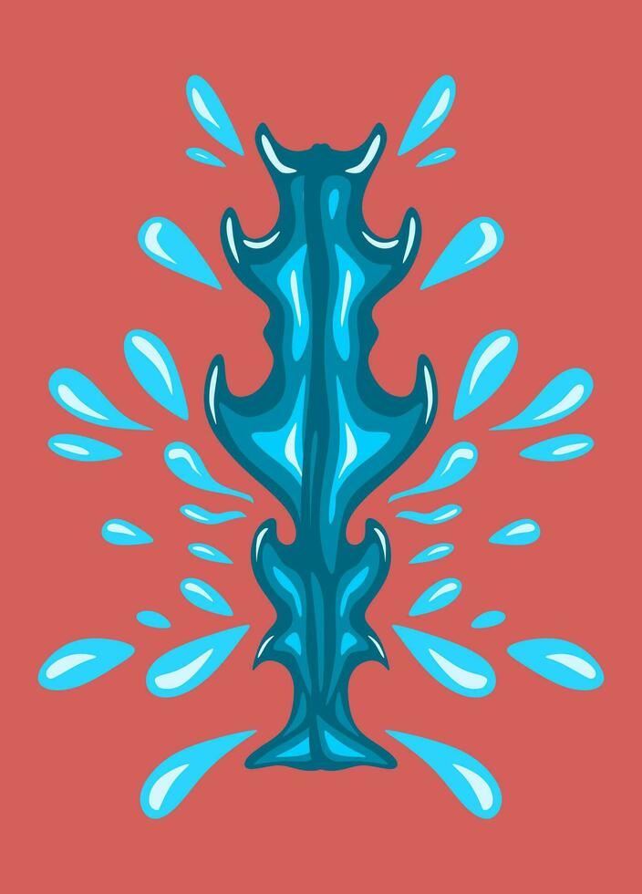 Cartoon vector stock illustration.a water splash. Watercolor abstract art