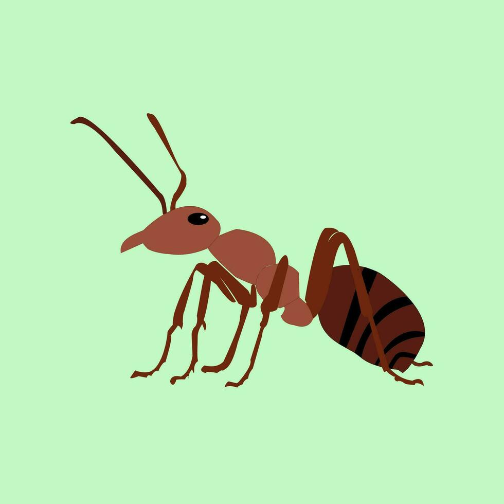 ilustración de hormiga dibujos animados en verde antecedentes vector