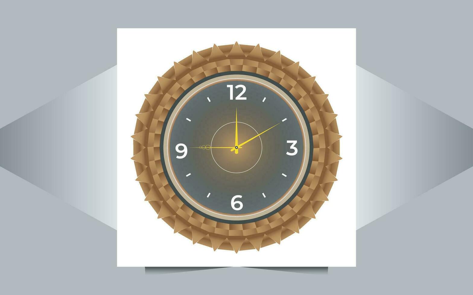 luxury wall clock frame design vector