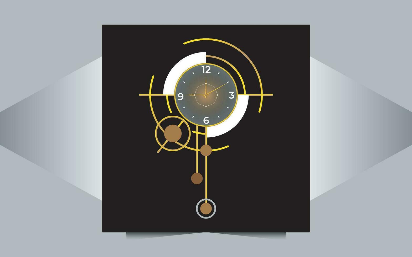 luxury wall clock vector design template