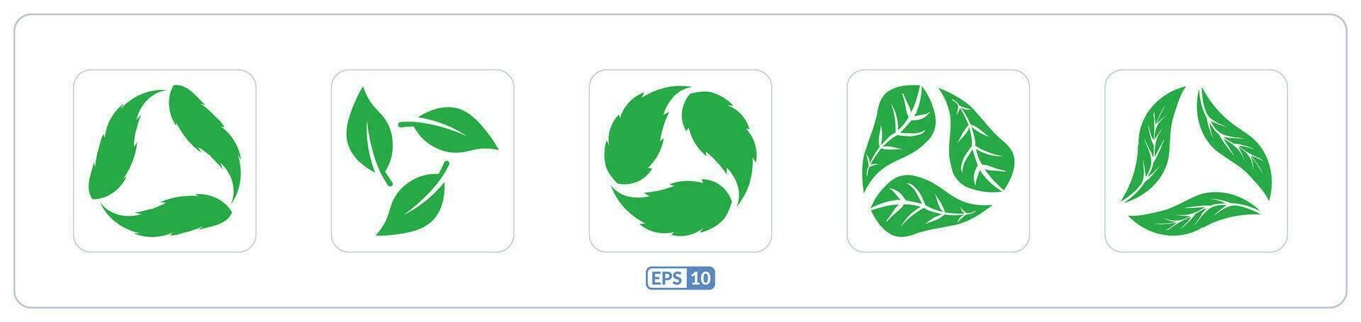 Recycle leaf design color flat icon vector