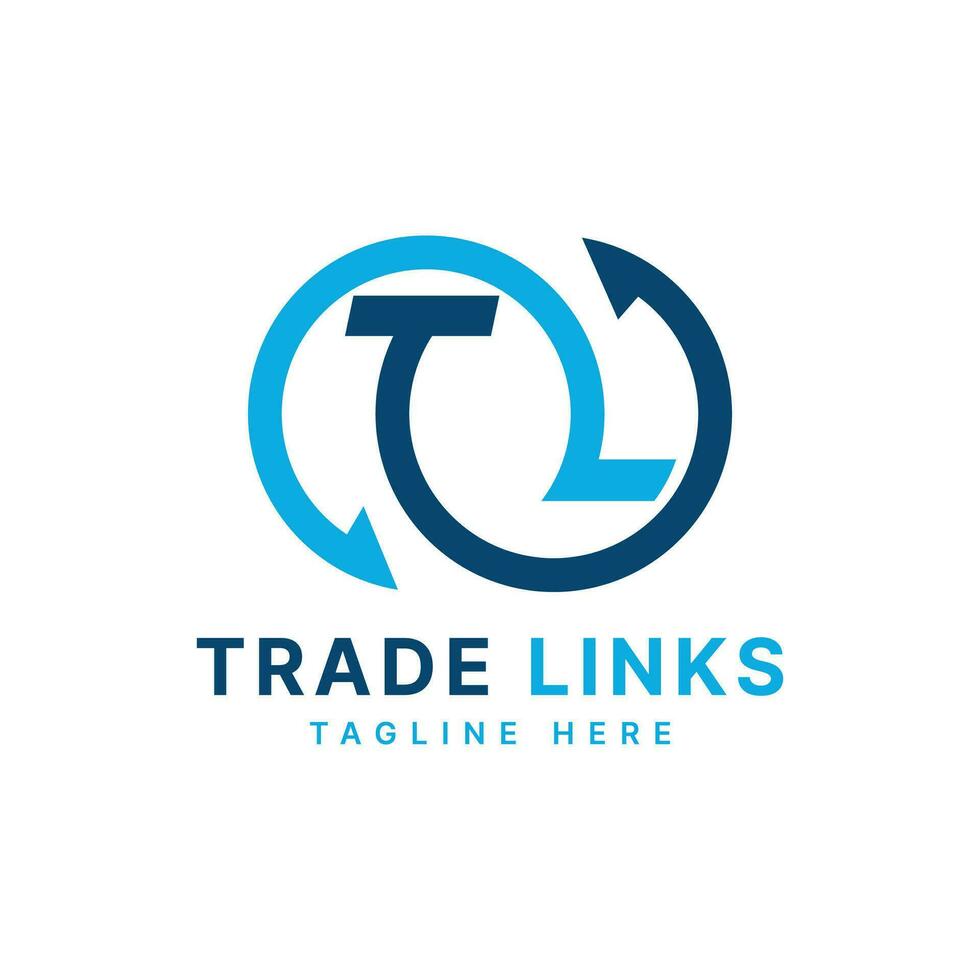 Trade Links Logo Letter Mark Monogram TL Design Modern Minimal Concept vector